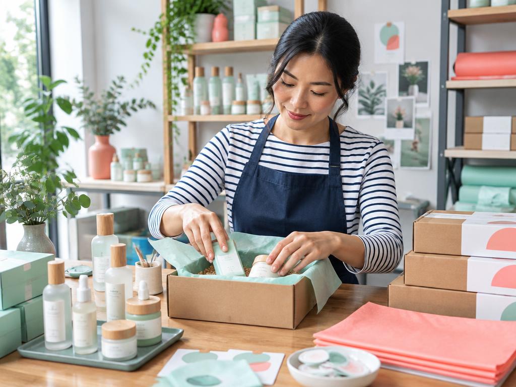 Ecommerce merchant preparing a product order